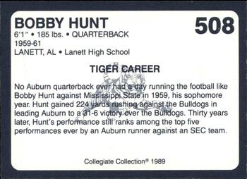 1989 Collegiate Collection Coke Auburn Tigers (580) #508 Bobby Hunt Back