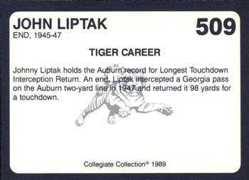 1989 Collegiate Collection Coke Auburn Tigers (580) #509 John Liptak Back
