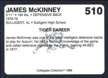 1989 Collegiate Collection Coke Auburn Tigers (580) #510 James McKinney Back