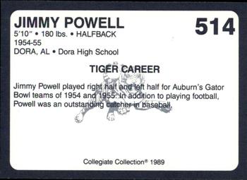1989 Collegiate Collection Coke Auburn Tigers (580) #514 Jimmy Powell Back