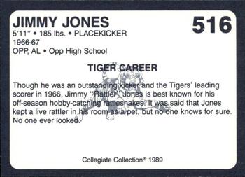 1989 Collegiate Collection Coke Auburn Tigers (580) #516 Jimmy Jones Back