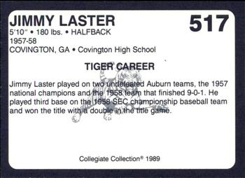 1989 Collegiate Collection Coke Auburn Tigers (580) #517 Jimmy Laster Back
