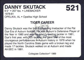 1989 Collegiate Collection Coke Auburn Tigers (580) #521 Danny Skutack Back