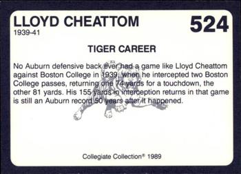 1989 Collegiate Collection Coke Auburn Tigers (580) #524 Lloyd Cheattom Back