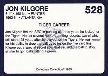 1989 Collegiate Collection Coke Auburn Tigers (580) #528 Jon Kilgore Back