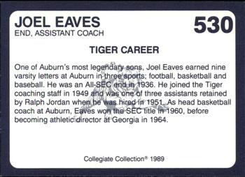 1989 Collegiate Collection Coke Auburn Tigers (580) #530 Joel Eaves Back