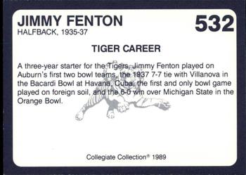 1989 Collegiate Collection Coke Auburn Tigers (580) #532 Jimmy Fenton Back