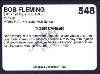 1989 Collegiate Collection Coke Auburn Tigers (580) #548 Bob Fleming Back