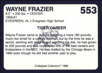 1989 Collegiate Collection Coke Auburn Tigers (580) #553 Wayne Frazier Back
