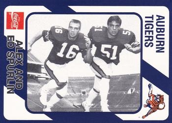 1989 Collegiate Collection Coke Auburn Tigers (580) #555 Alex and Ed Spurlin Front