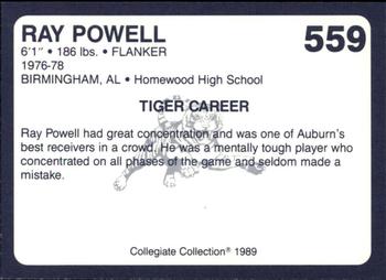 1989 Collegiate Collection Coke Auburn Tigers (580) #559 Ray Powell Back