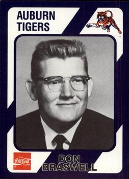 1989 Collegiate Collection Coke Auburn Tigers (580) #563 Don Braswell Front
