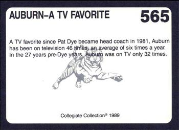 1989 Collegiate Collection Coke Auburn Tigers (580) #565 Auburn - TV Favorite Back