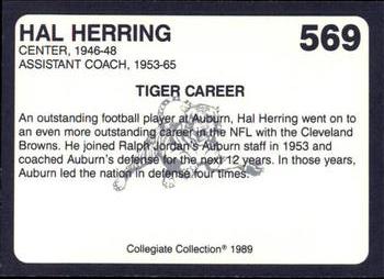 1989 Collegiate Collection Coke Auburn Tigers (580) #569 Hal Herring Back