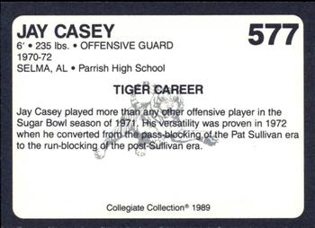 1989 Collegiate Collection Coke Auburn Tigers (580) #577 Jay Casey Back