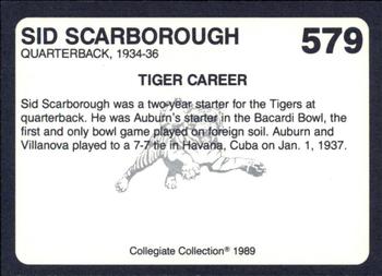 1989 Collegiate Collection Coke Auburn Tigers (580) #579 Sid Scarborough Back