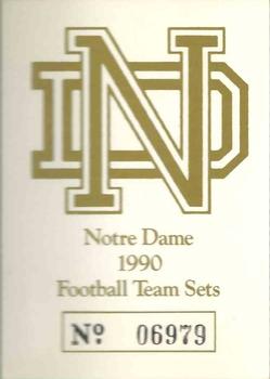 1990 Notre Dame Fighting Irish 60 #NNO COA Card Front