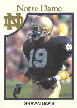 1990 Notre Dame Fighting Irish 60 #14 Shawn Davis Front