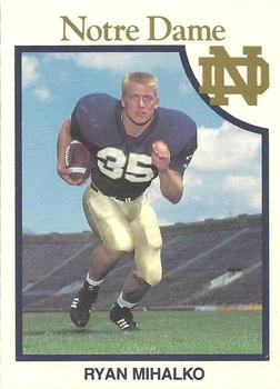 1990 Notre Dame Fighting Irish 60 #23 Ryan Mihalko Front