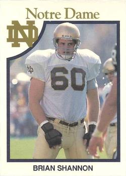 1990 Notre Dame Fighting Irish 60 #30 Brian Shannon Front