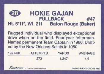 1983 Sunbeam Bread LSU Tigers #28 Hokie Gajan Back
