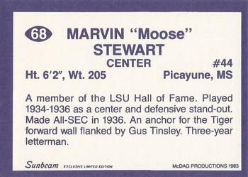 1983 Sunbeam Bread LSU Tigers #68 Marvin Stewart Back