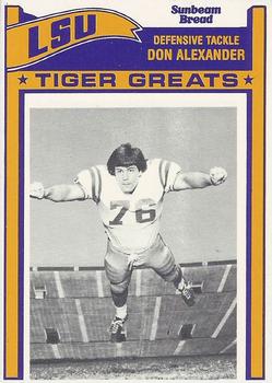 1983 Sunbeam Bread LSU Tigers #76 Don Alexander Front