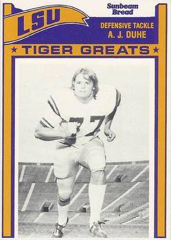 1983 Sunbeam Bread LSU Tigers #77 A.J. Duhe Front