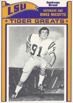 1983 Sunbeam Bread LSU Tigers #91 Binks Miciotto Front
