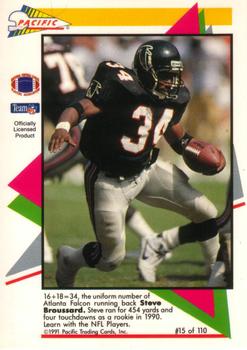 1991 Pacific Flash Cards #15 Steve Broussard Back