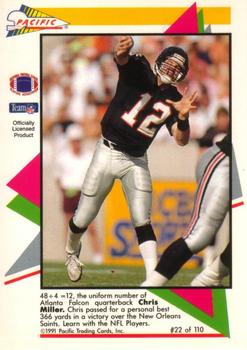1991 Pacific Flash Cards #22 Chris Miller Back