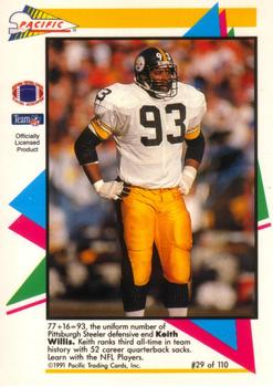 1991 Pacific Flash Cards #29 Keith Willis Back