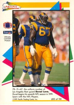 1991 Pacific Flash Cards #32 Duval Love Back