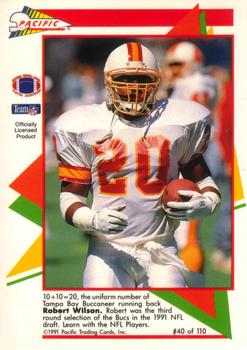 1991 Pacific Flash Cards #40 Robert Wilson Back