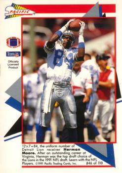 1991 Pacific Flash Cards #46 Herman Moore Back