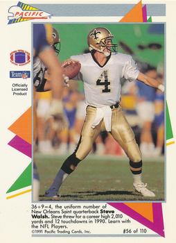 1991 Pacific Flash Cards #56 Steve Walsh Back