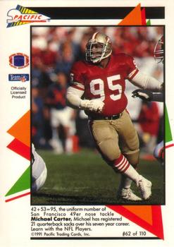1991 Pacific Flash Cards #62 Michael Carter Back