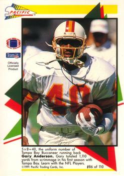 1991 Pacific Flash Cards #86 Gary Anderson Back
