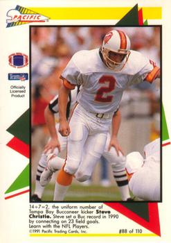 1991 Pacific Flash Cards #88 Steve Christie Back