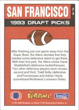 1993 Cardz The Flintstones NFL #25 San Francisco - Draft Picks Back