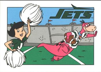 1993 Cardz The Flintstones NFL #48 NY Jets - Schedule Front