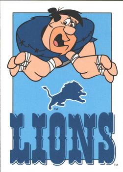 1993 Cardz The Flintstones NFL #64 Detroit - Team Stats Front