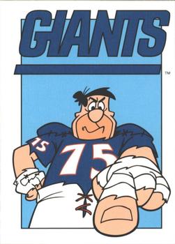 1993 Cardz The Flintstones NFL #75 NY Giants - Team Stats Front