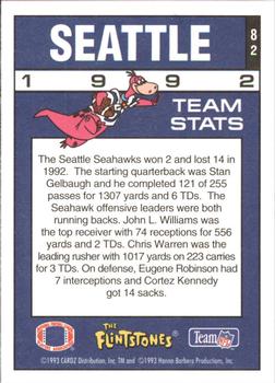 1993 Cardz The Flintstones NFL #82 Seattle - Team Stats Back
