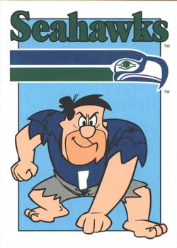 1993 Cardz The Flintstones NFL #82 Seattle - Team Stats Front