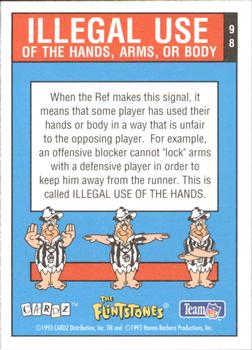 1993 Cardz The Flintstones NFL #98 Illegal Use of the Hands, Arms, or Body Back