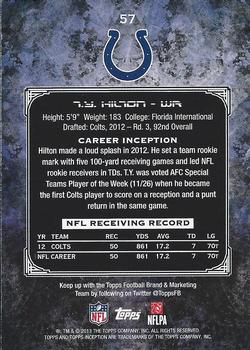 2013 Topps Inception #57 T.Y. Hilton Back