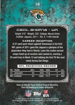 2013 Topps Inception #16 Cecil Shorts Back