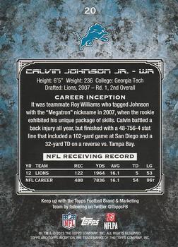 2013 Topps Inception #20 Calvin Johnson Back