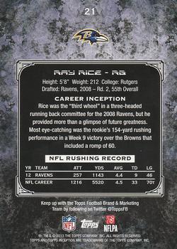 2013 Topps Inception #21 Ray Rice Back
